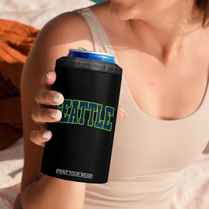 Vintage Seattle 4 in 1 Can Cooler Tumbler Classic Print Retro Varsity TS10 Print Your Wear