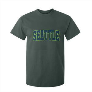 Vintage Seattle T Shirt For Kid Classic Print Retro Varsity TS10 Dark Forest Green Print Your Wear