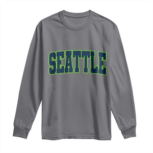 Vintage Seattle Long Sleeve Shirt Classic Print Retro Varsity TS10 Charcoal Print Your Wear