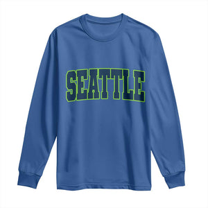 Vintage Seattle Long Sleeve Shirt Classic Print Retro Varsity TS10 Royal Blue Print Your Wear