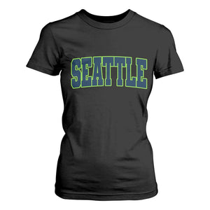 Vintage Seattle T Shirt For Women Classic Print Retro Varsity TS10 Black Print Your Wear