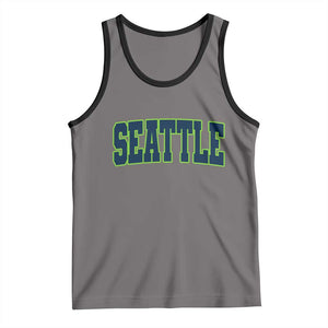 Vintage Seattle Tank Top Classic Print Retro Varsity TS10 Deep Heather Black Print Your Wear