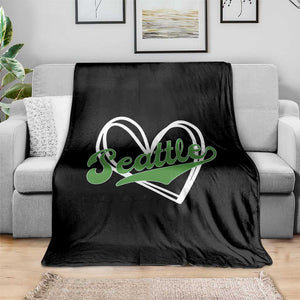 Vintage Seattle Throw Blanket Classic Print Retro Varsity Love Heart Graphic TS10 Print Your Wear