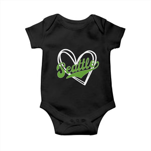 Vintage Seattle Baby Onesie Classic Print Retro Varsity Love Heart Graphic TS10 Black Print Your Wear