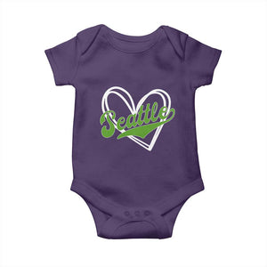 Vintage Seattle Baby Onesie Classic Print Retro Varsity Love Heart Graphic TS10 Purple Print Your Wear