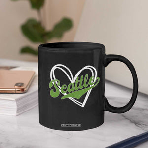 Vintage Seattle Coffee Mug Classic Print Retro Varsity Love Heart Graphic TS10 Print Your Wear