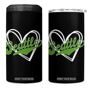 Vintage Seattle 4 in 1 Can Cooler Tumbler Classic Print Retro Varsity Love Heart Graphic TS10 One Size: 16 oz Black Print Your Wear