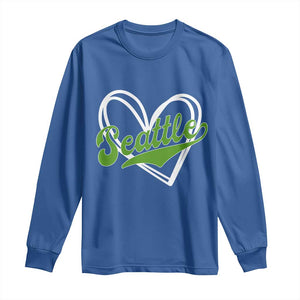 Vintage Seattle Long Sleeve Shirt Classic Print Retro Varsity Love Heart Graphic TS10 Royal Blue Print Your Wear