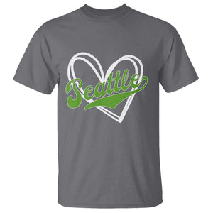 Vintage Seattle T Shirt Classic Print Retro Varsity Love Heart Graphic TS10 Charcoal Print Your Wear