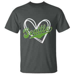 Vintage Seattle T Shirt Classic Print Retro Varsity Love Heart Graphic TS10 Dark Heather Print Your Wear