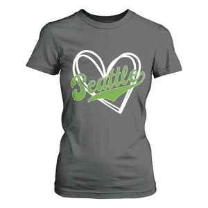 Vintage Seattle T Shirt For Women Classic Print Retro Varsity Love Heart Graphic TS10 Dark Heather Print Your Wear