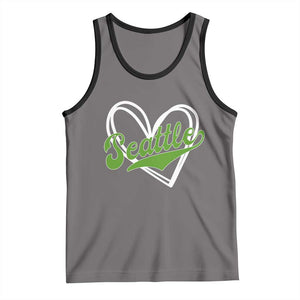 Vintage Seattle Tank Top Classic Print Retro Varsity Love Heart Graphic TS10 Deep Heather Black Print Your Wear
