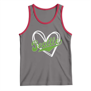 Vintage Seattle Tank Top Classic Print Retro Varsity Love Heart Graphic TS10 Deep Heather Red Print Your Wear