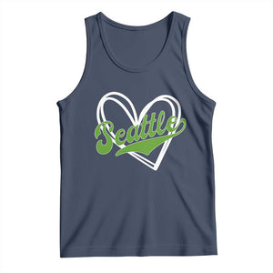 Vintage Seattle Tank Top Classic Print Retro Varsity Love Heart Graphic TS10 Navy Print Your Wear