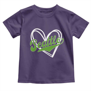 Vintage Seattle Toddler T Shirt Classic Print Retro Varsity Love Heart Graphic TS10 Purple Print Your Wear