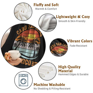 Cabo San Lucas Mexico Throw Blanket Beach Summer Vacation Family Trip Retro 70s TS10 Print Your Wear