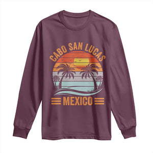 Cabo San Lucas Mexico Long Sleeve Shirt Beach Summer Vacation Family Trip Retro 70s TS10 Maroon Print Your Wear