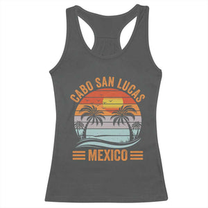 Cabo San Lucas Mexico Racerback Tank Top Beach Summer Vacation Family Trip Retro 70s TS10 Dark Heather Print Your Wear