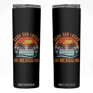 Cabo San Lucas Mexico Skinny Tumbler Beach Summer Vacation Family Trip Retro 70s TS10 Black Print Your Wear