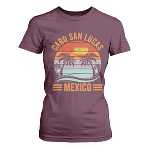 Cabo San Lucas Mexico T Shirt For Women Beach Summer Vacation Family Trip Retro 70s TS10 Maroon Print Your Wear