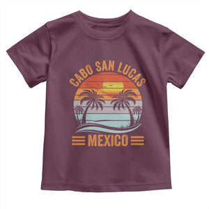 Cabo San Lucas Mexico Toddler T Shirt Beach Summer Vacation Family Trip Retro 70s TS10 Maroon Print Your Wear