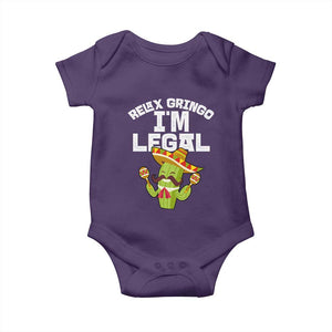 Funny Mexican Immigrant Baby Onesie Relax Gringo Im Legal Cinco De Mayo TS10 Purple Print Your Wear