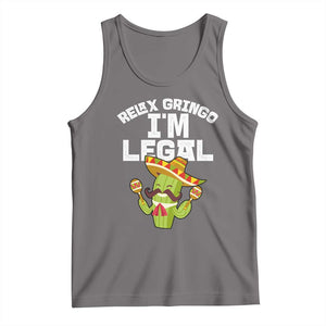 Funny Mexican Immigrant Tank Top Relax Gringo Im Legal Cinco De Mayo TS10 Deep Heather Print Your Wear
