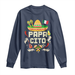 Mexican Dad Long Sleeve Shirt Papa Cito Latino Fathers Day Gift Mexican Pride TS10 Navy Print Your Wear