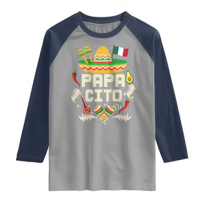 Mexican Dad Raglan Shirt Papa Cito Latino Fathers Day Gift Mexican Pride TS10 Sport Gray Navy Print Your Wear