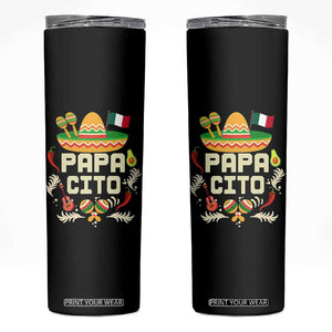 Mexican Dad Skinny Tumbler Papa Cito Latino Fathers Day Gift Mexican Pride TS10 Black Print Your Wear