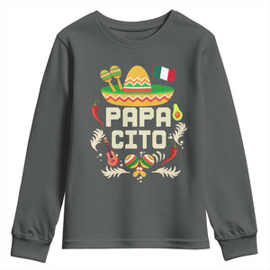 Mexican Dad Youth Sweatshirt Papa Cito Latino Fathers Day Gift Mexican Pride TS10 Dark Heather Print Your Wear