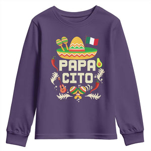 Mexican Dad Youth Sweatshirt Papa Cito Latino Fathers Day Gift Mexican Pride TS10 Purple Print Your Wear