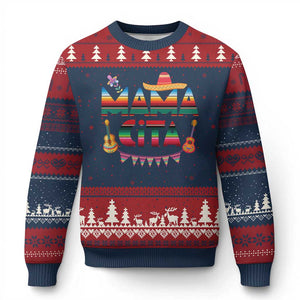 Mama Cita Ugly Christmas Sweater Mexican Mom Latina Mothers Day Gift TS10 Navy Red Print Your Wear