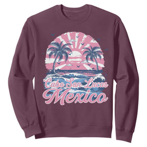 Cabo San Lucas Mexico Sweatshirt Vintage Retro Beach Summer Vacation Family Trip TS10 Maroon Print Your Wear