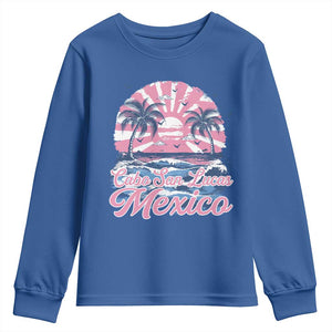 Cabo San Lucas Mexico Youth Sweatshirt Vintage Retro Beach Summer Vacation Family Trip TS10 Royal Blue Print Your Wear