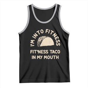 Funny Taco Fitness Tank Top Im Into Fitness Taco In My Mouth Mexican Humor TS10 Black Athletic Heather Print Your Wear