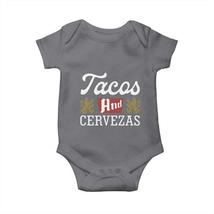 Tacos And Cervezas Baby Onesie Mexican Food Beer Humor TS10 Charcoal Print Your Wear