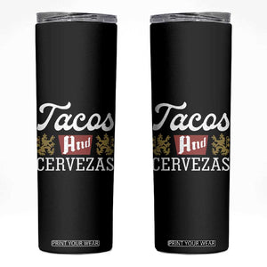 Tacos And Cervezas Skinny Tumbler Mexican Food Beer Humor TS10 Black Print Your Wear