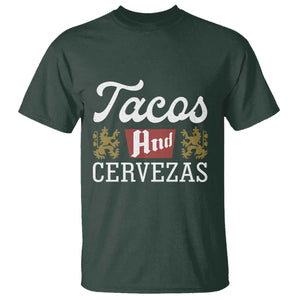 Tacos And Cervezas T Shirt Mexican Food Beer Humor TS10 Dark Forest Green Print Your Wear