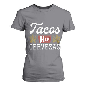 Tacos And Cervezas T Shirt For Women Mexican Food Beer Humor TS10 Charcoal Print Your Wear
