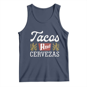Tacos And Cervezas Tank Top Mexican Food Beer Humor TS10 Navy Print Your Wear