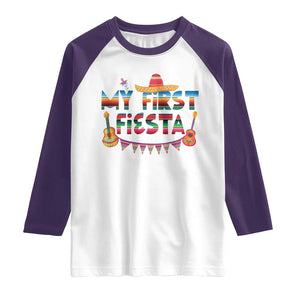 My First Fiesta Raglan Shirt Baby Cinco De Mayo Mexican Fiesta Outfit TS10 White Purple Print Your Wear