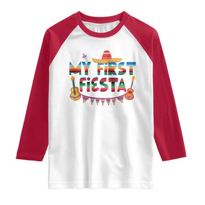My First Fiesta Raglan Shirt Baby Cinco De Mayo Mexican Fiesta Outfit TS10 White Red Print Your Wear