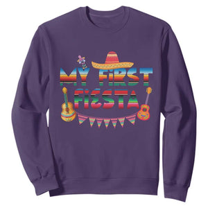 My First Fiesta Sweatshirt Baby Cinco De Mayo Mexican Fiesta Outfit TS10 Purple Print Your Wear
