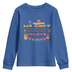 My First Fiesta Youth Sweatshirt Baby Cinco De Mayo Mexican Fiesta Outfit TS10 Royal Blue Print Your Wear