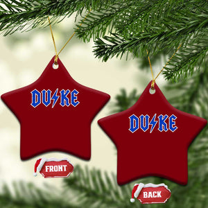 Vintage Duke Last Name Sports Style Ceramic Ornament Vintage Lightning Bold Gothic Font Graphic Basketball Fans TS10 Print Your Wear