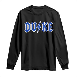 Vintage Duke Last Name Sports Style Long Sleeve Shirt Vintage Lightning Bold Gothic Font Graphic Basketball Fans TS10 Black Print Your Wear