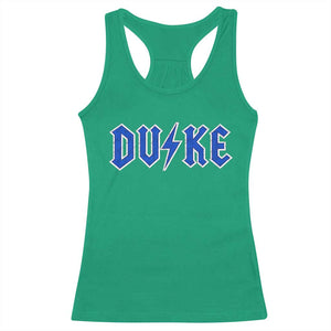 Vintage Duke Last Name Sports Style Racerback Tank Top Vintage Lightning Bold Gothic Font Graphic Basketball Fans TS10 Irish Green Print Your Wear