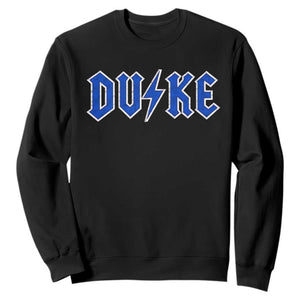 Vintage Duke Last Name Sports Style Sweatshirt Vintage Lightning Bold Gothic Font Graphic Basketball Fans TS10 Black Print Your Wear