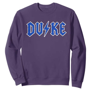Vintage Duke Last Name Sports Style Sweatshirt Vintage Lightning Bold Gothic Font Graphic Basketball Fans TS10 Purple Print Your Wear